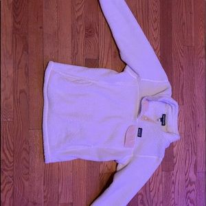 girls white patagonia re-tool snap-t pullover
